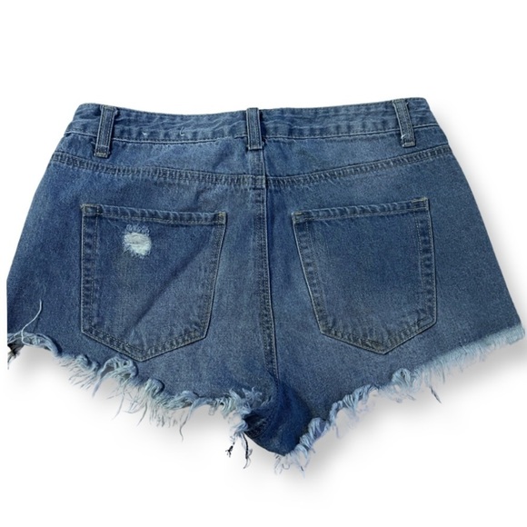 BLUE Note Denim Fabric Cut Off Jean Shorts - Picture 2 of 5